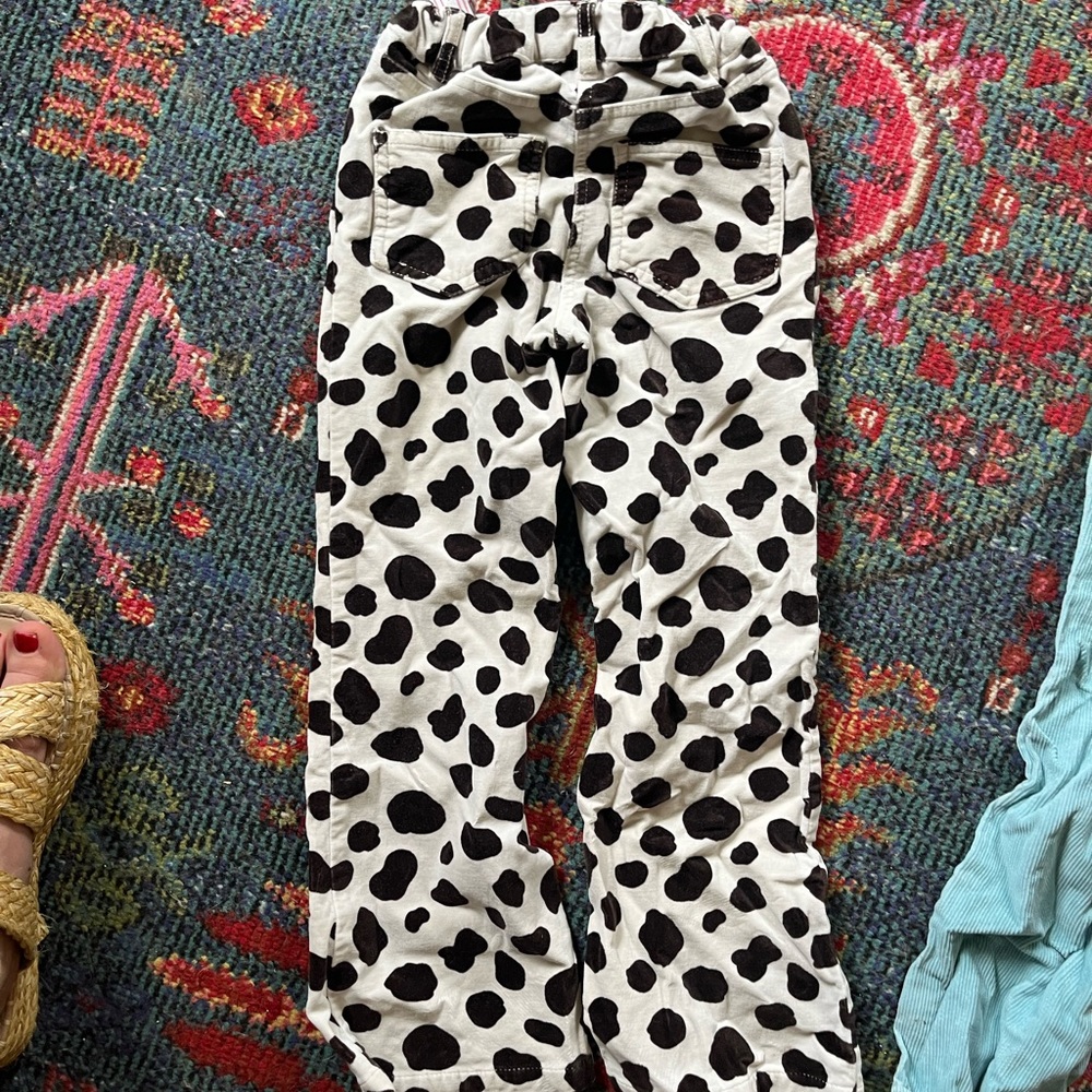 Cow print boden size 7 pants
